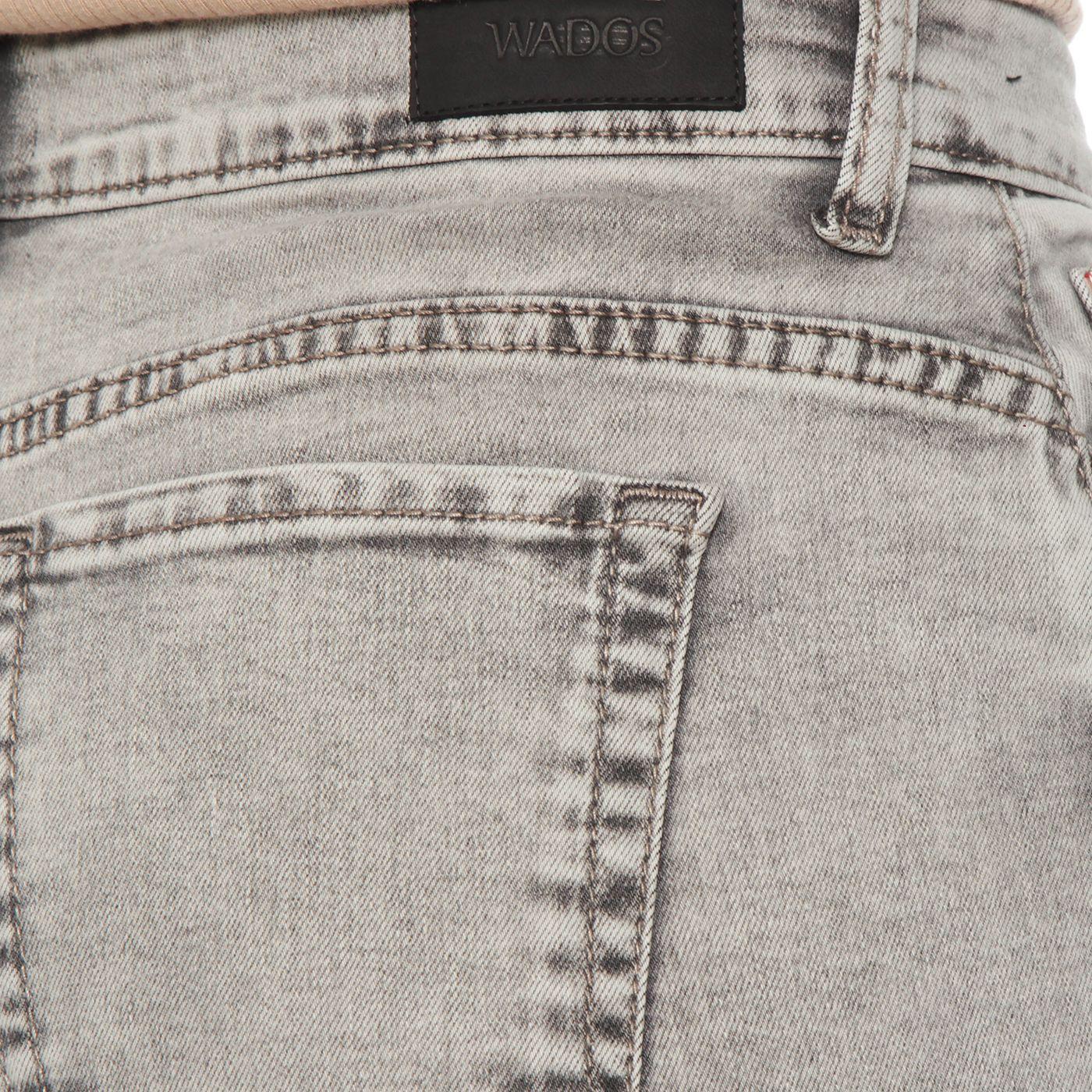 Jeans Wide Leg Tiro   Alto Pretina Basica 1 Boton-8