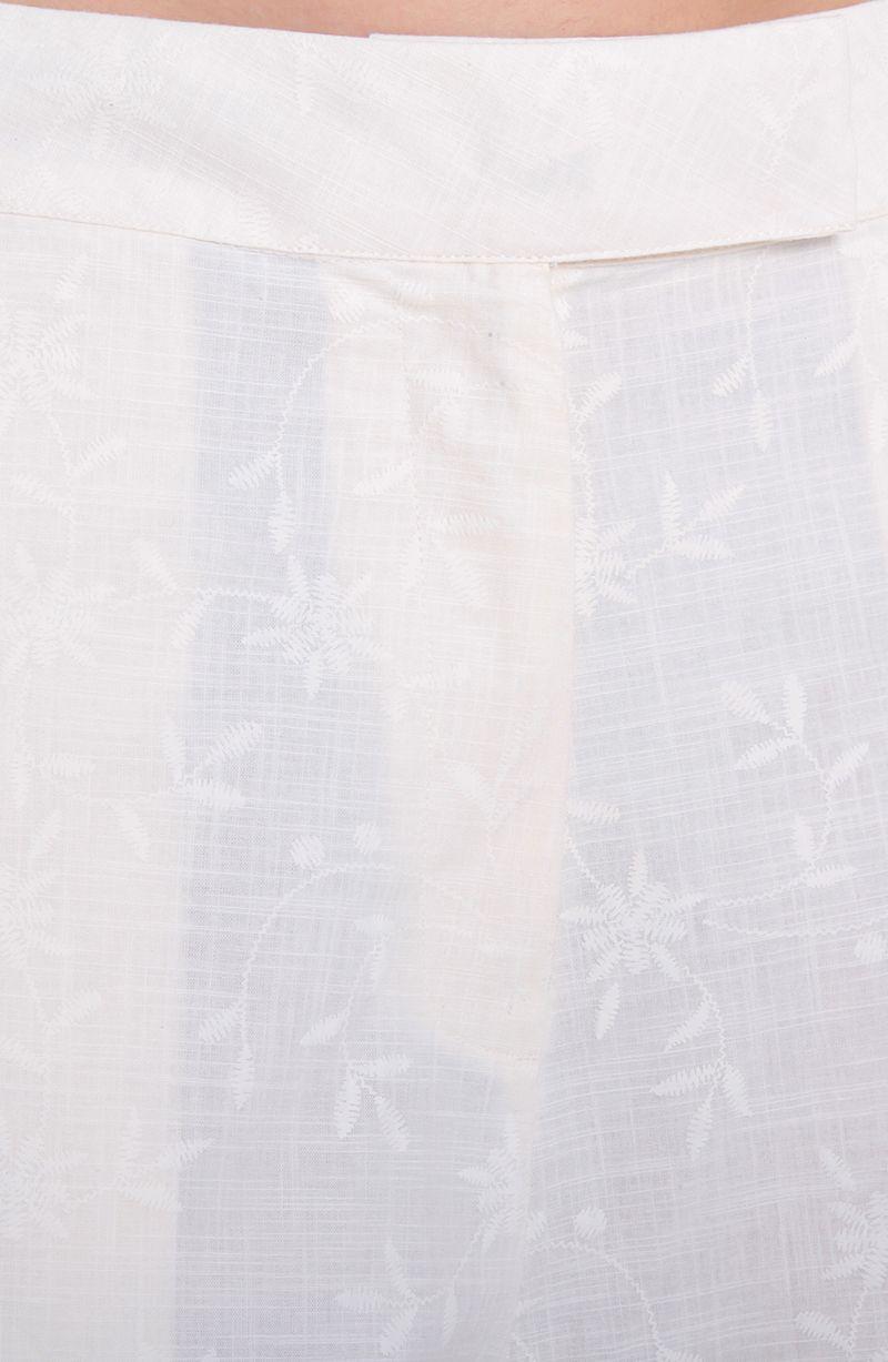 Pantalon   Wide Leg   Lino Bordado Tiro Alto Pretina Basica-2