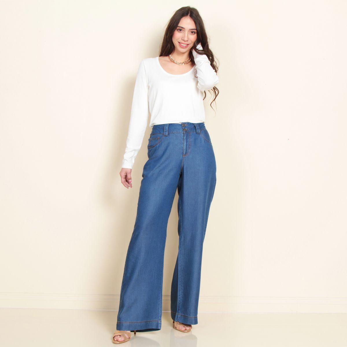 Pantalon Recto Tiro Alto Tencel Pretina 2 Botones-6
