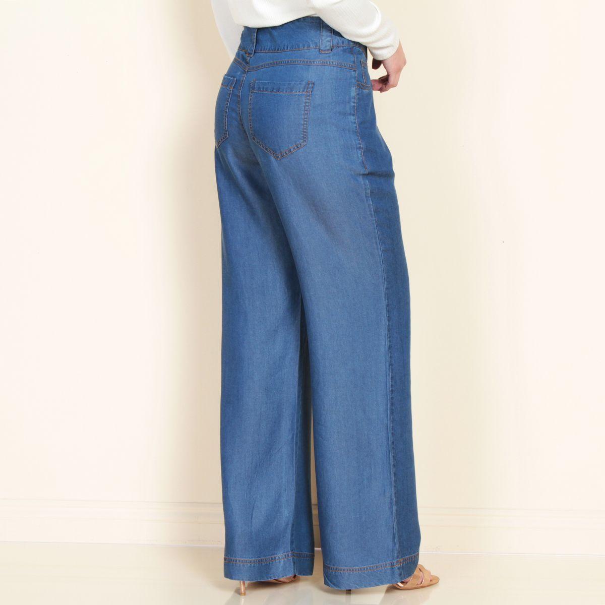 Pantalon Recto Tiro Alto Tencel Pretina 2 Botones-1