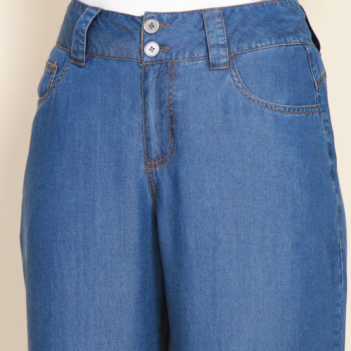 Pantalon Recto Tiro Alto Tencel Pretina 2 Botones-2