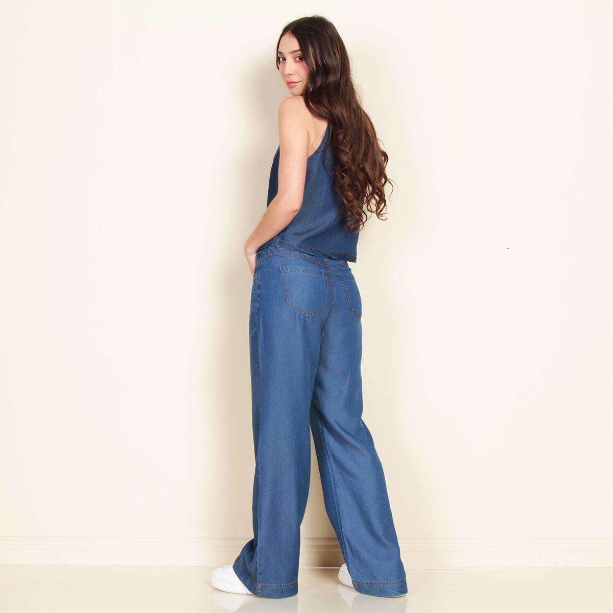 Pantalon Recto Tiro Alto Tencel Pretina 2 Botones-8