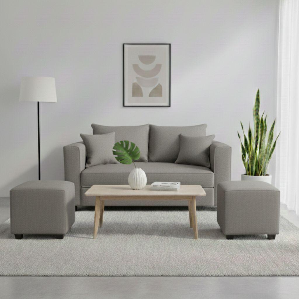 Living Aurelia 2 Cuerpos + 2 Pouf Tela-1