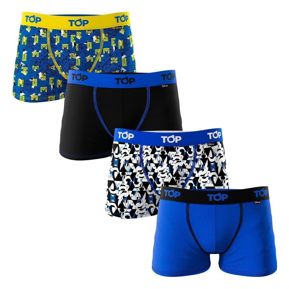 Boxer Niño Algodón Top Disney Pack 4 C2-3