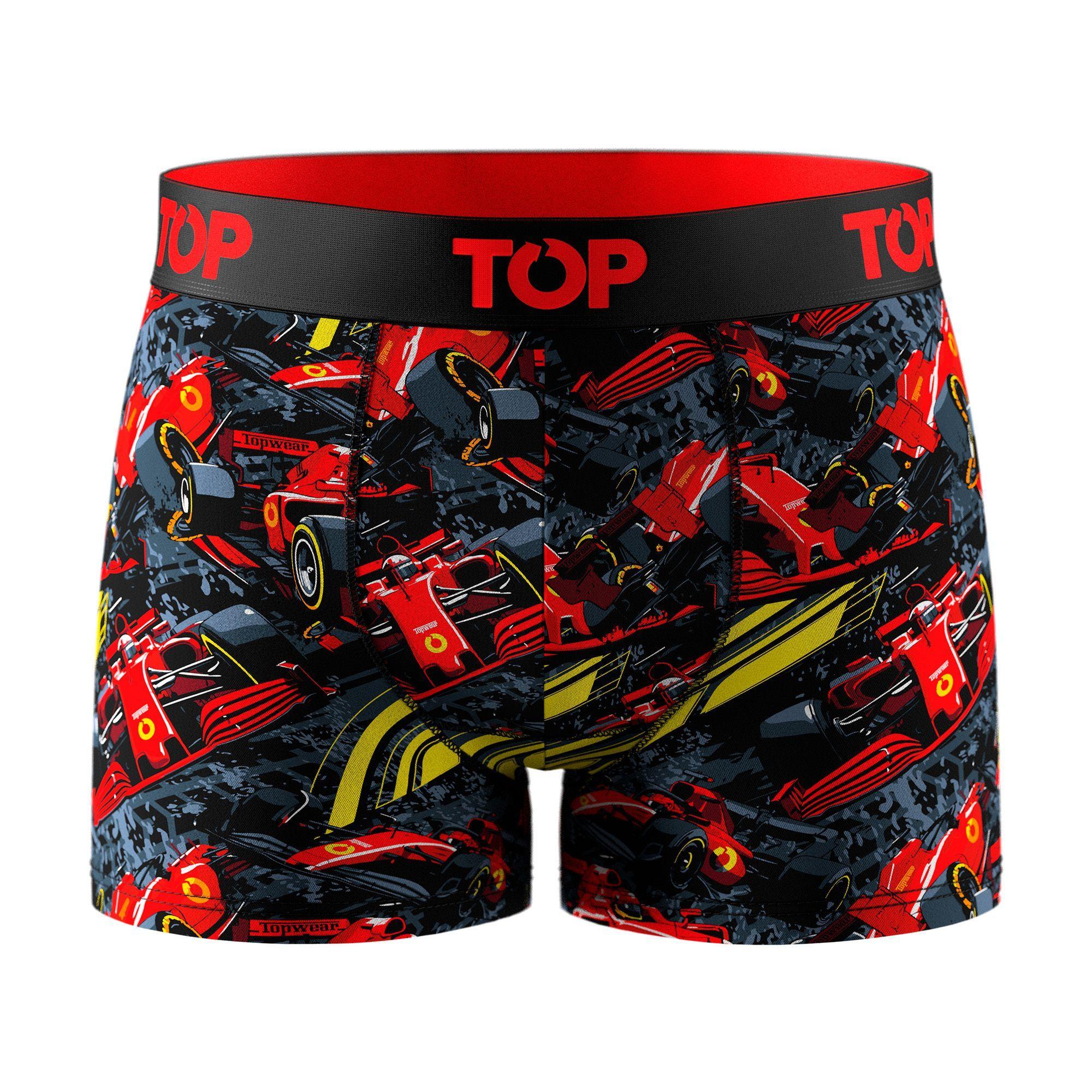 Bóxer Medio Niño Algodón Pack 4 Motores C1 TOP-3