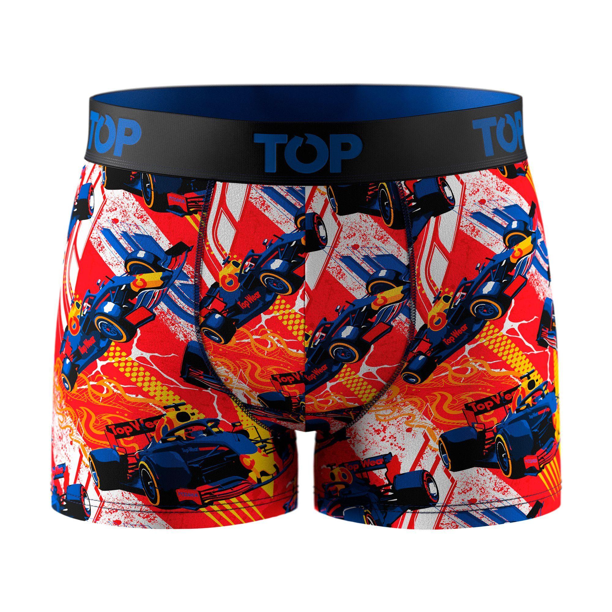 Bóxer Medio Niño Algodón Pack 4 Motores C1 TOP-4