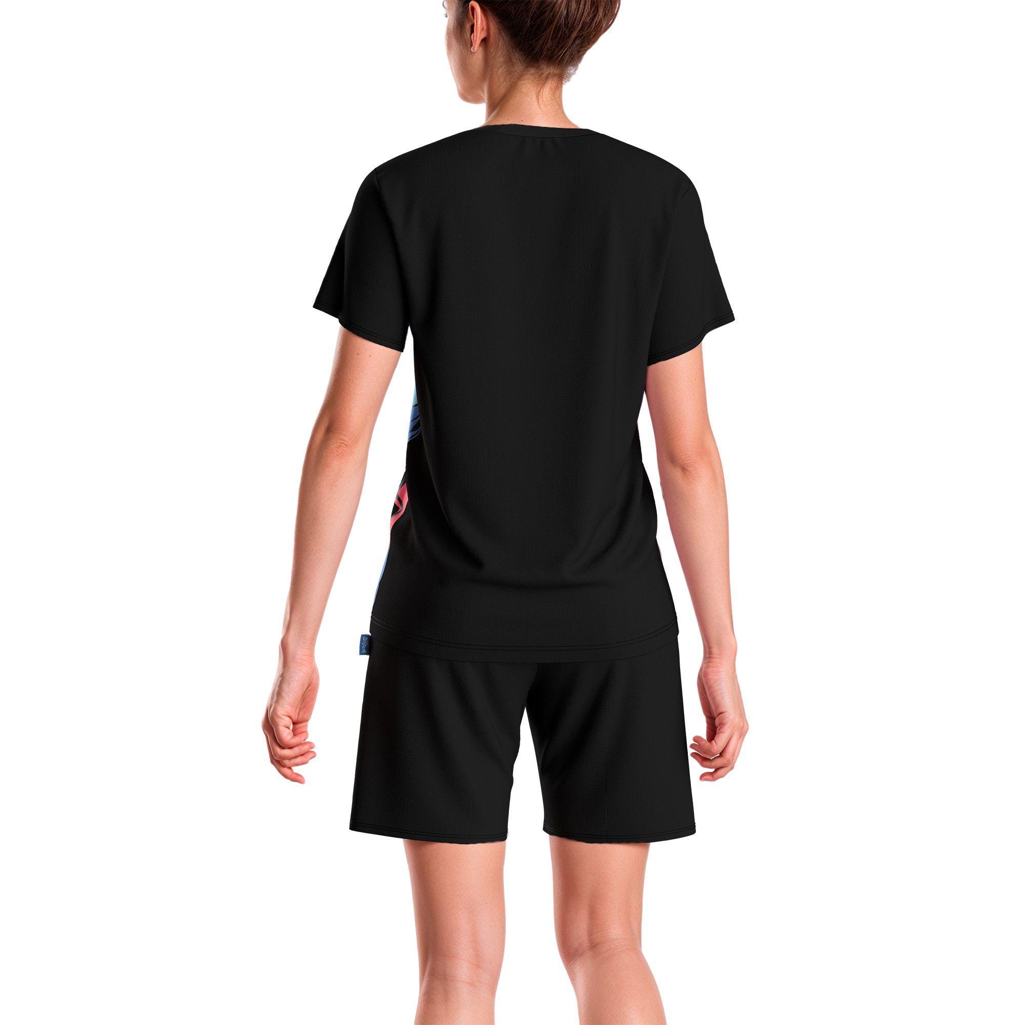 PIJAMA MUJER ALGODÓN VERANO STITCH C1 TOP-2