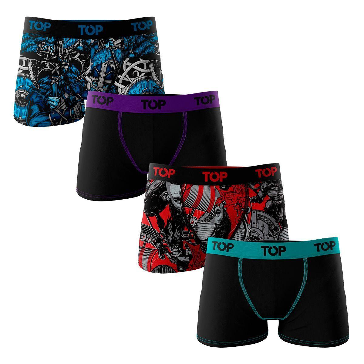 Bóxer Medio Niño Algodón Pack 4  Guerreros - Vikingos C1 TOP -0