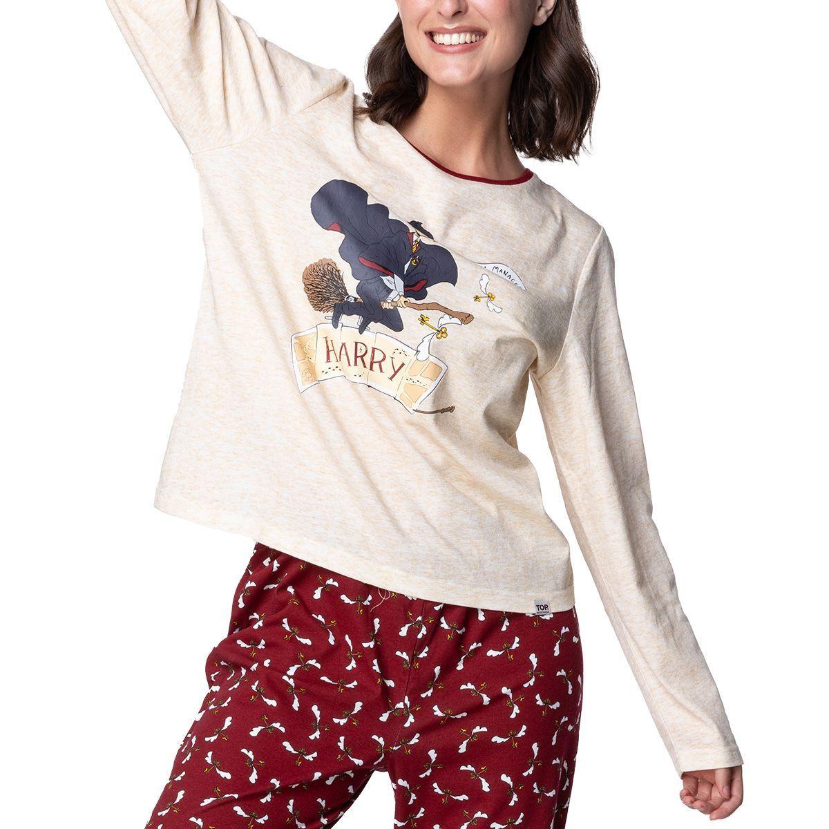 Pijama Largo Mujer Algodón Invierno Harry Potter C2 TOP-2