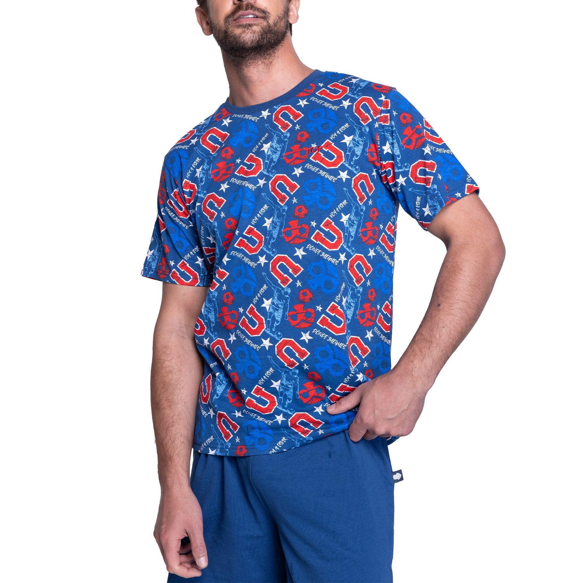 PIJAMA ALGODÓN HOMBRE VERANO 2026 UNIVERSIDAD DE CHILE C2 TOP-2
