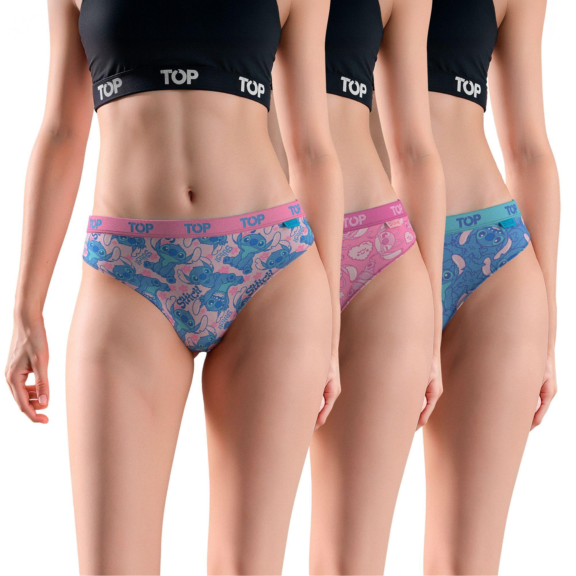 Calzón Bikini Algodón Pack 3 Stitch C2 TOP-0