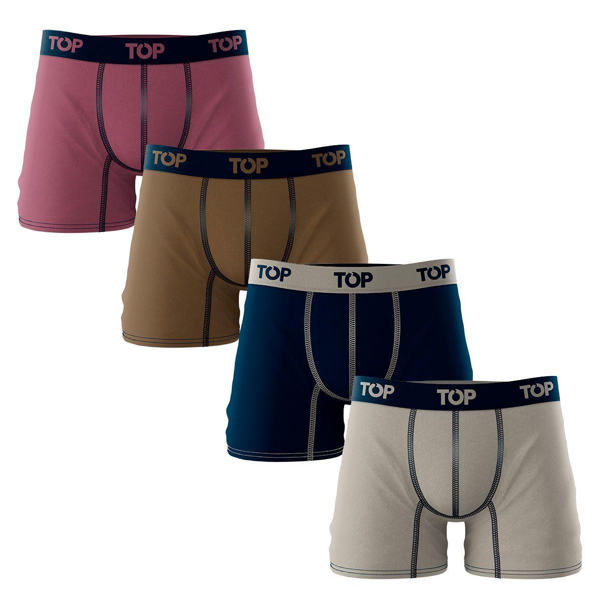 Bóxer Medio Algodón Color Pack 4 PK C18 TOP-0