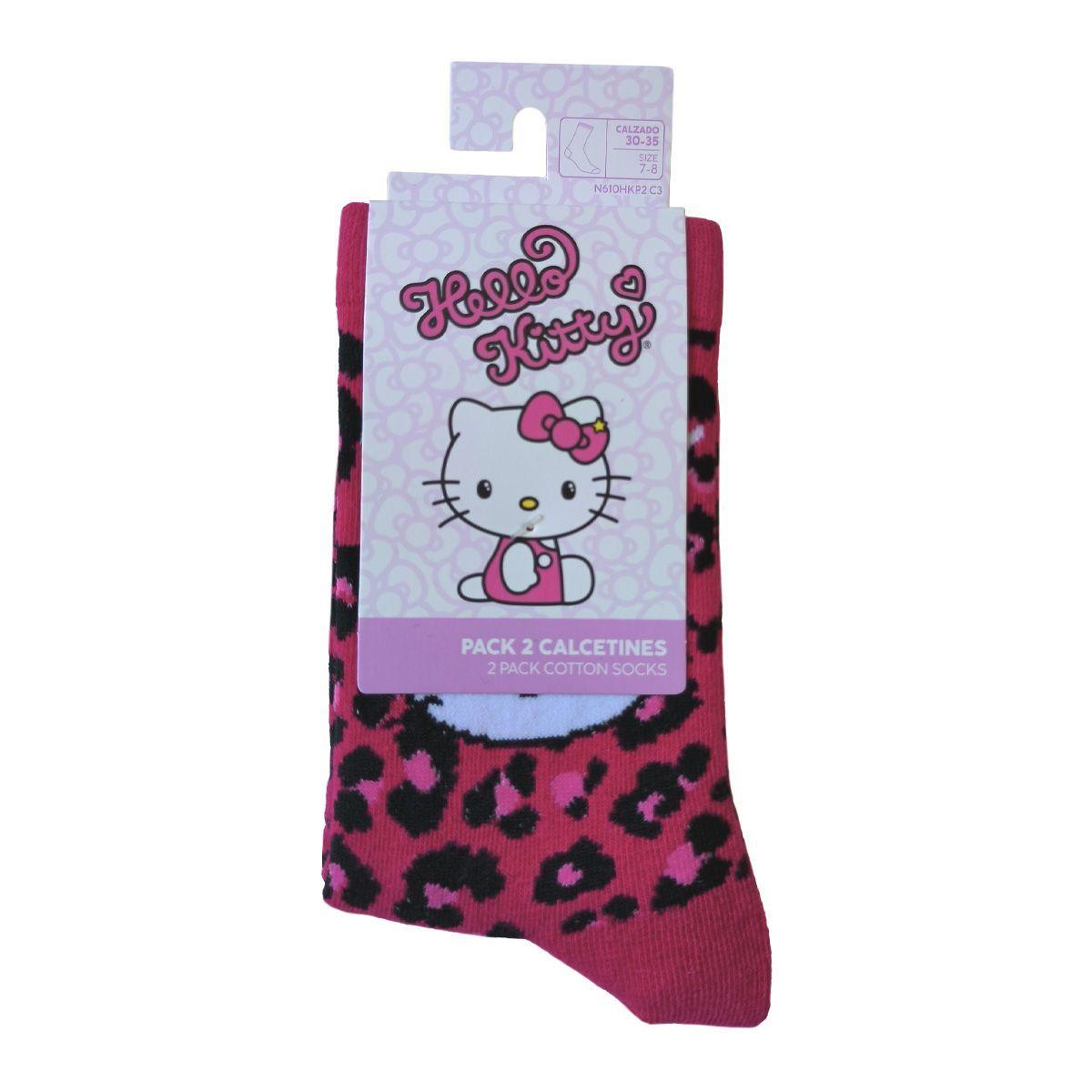 Calcetines Largos Niña Algodón Pack 2 Hello Kitty C3 TOP-1