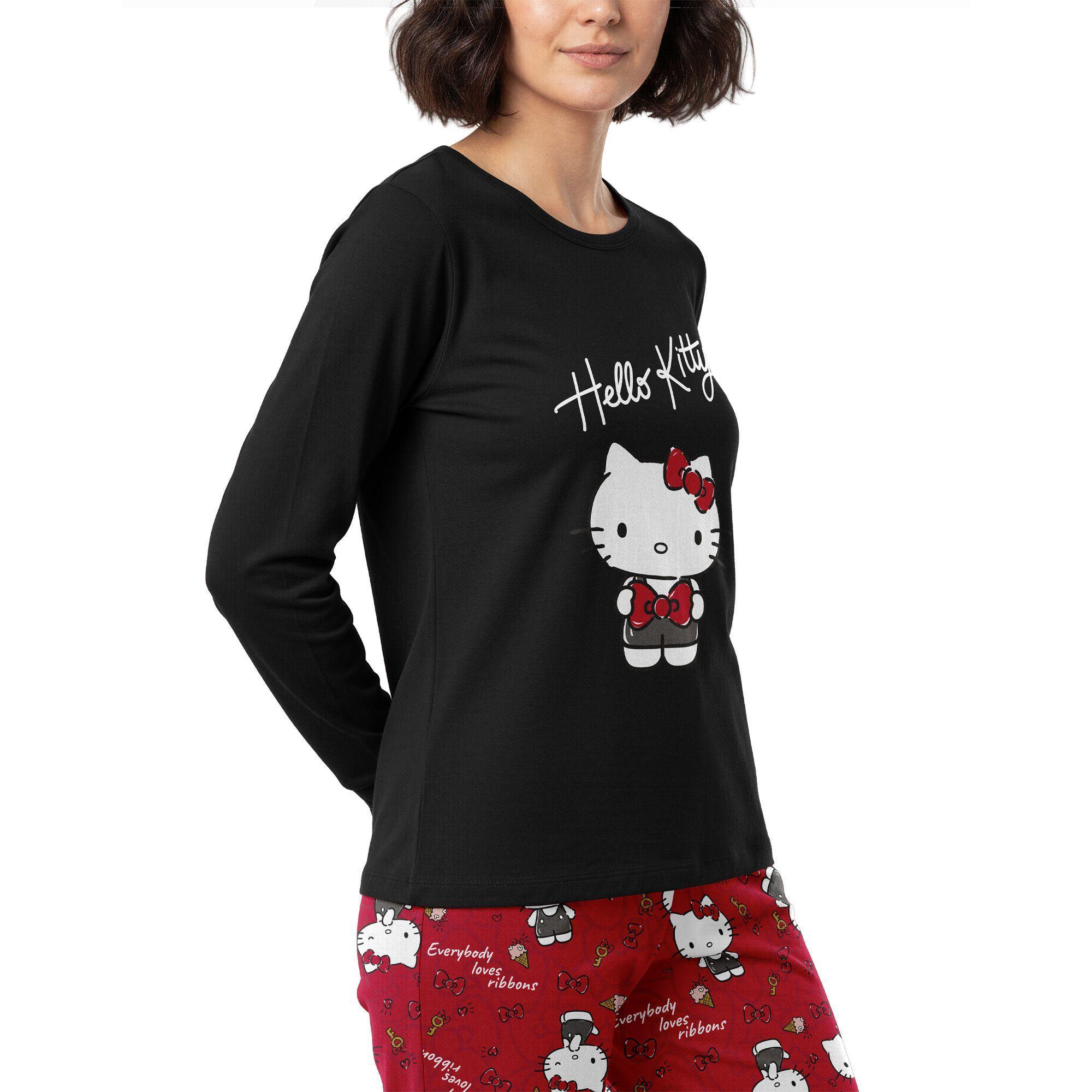 Pijama Largo Algodón Mujer Invierno C1 Hello Kitty TOP-2