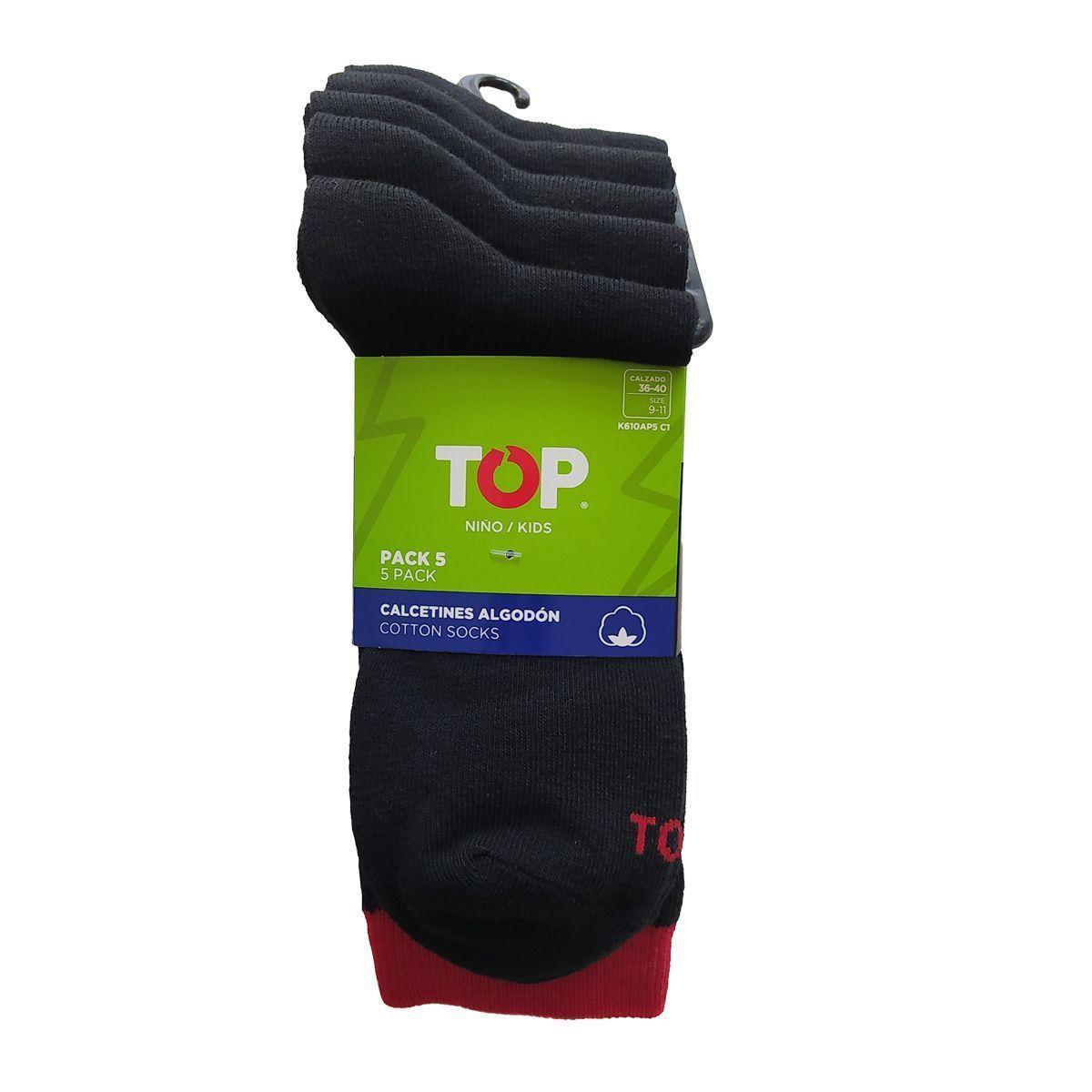Calcetines Medios Algodón Niños Pack 5 C1 Top-6