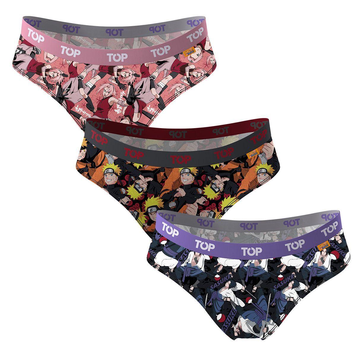 Calzón Bikini Algodón Naruto Shippuden Pack 3 C1 Top-0
