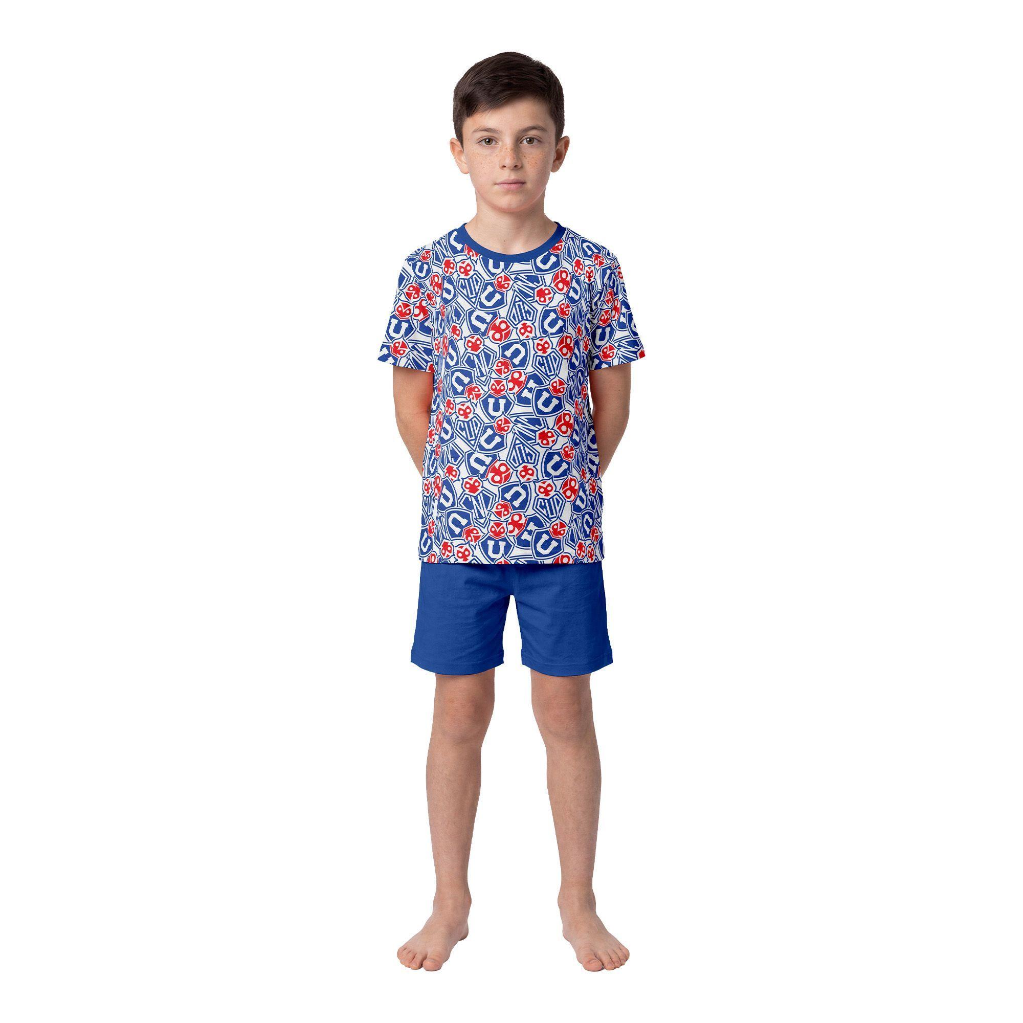 Pijama Niño Algodón Verano Universidad de Chile C1 TOP-0