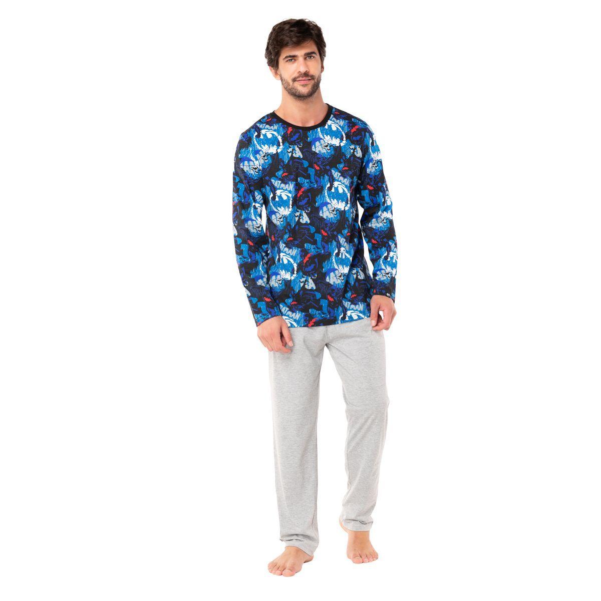Pijama Largo Hombre Algodón Invierno DC C1 Top-0