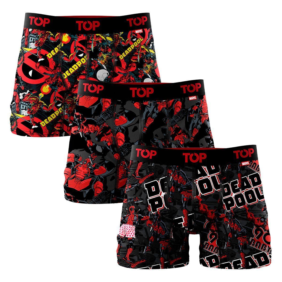 Bóxer Medio Algodón Pack 3 Marvel Deadpool C15 Top-0