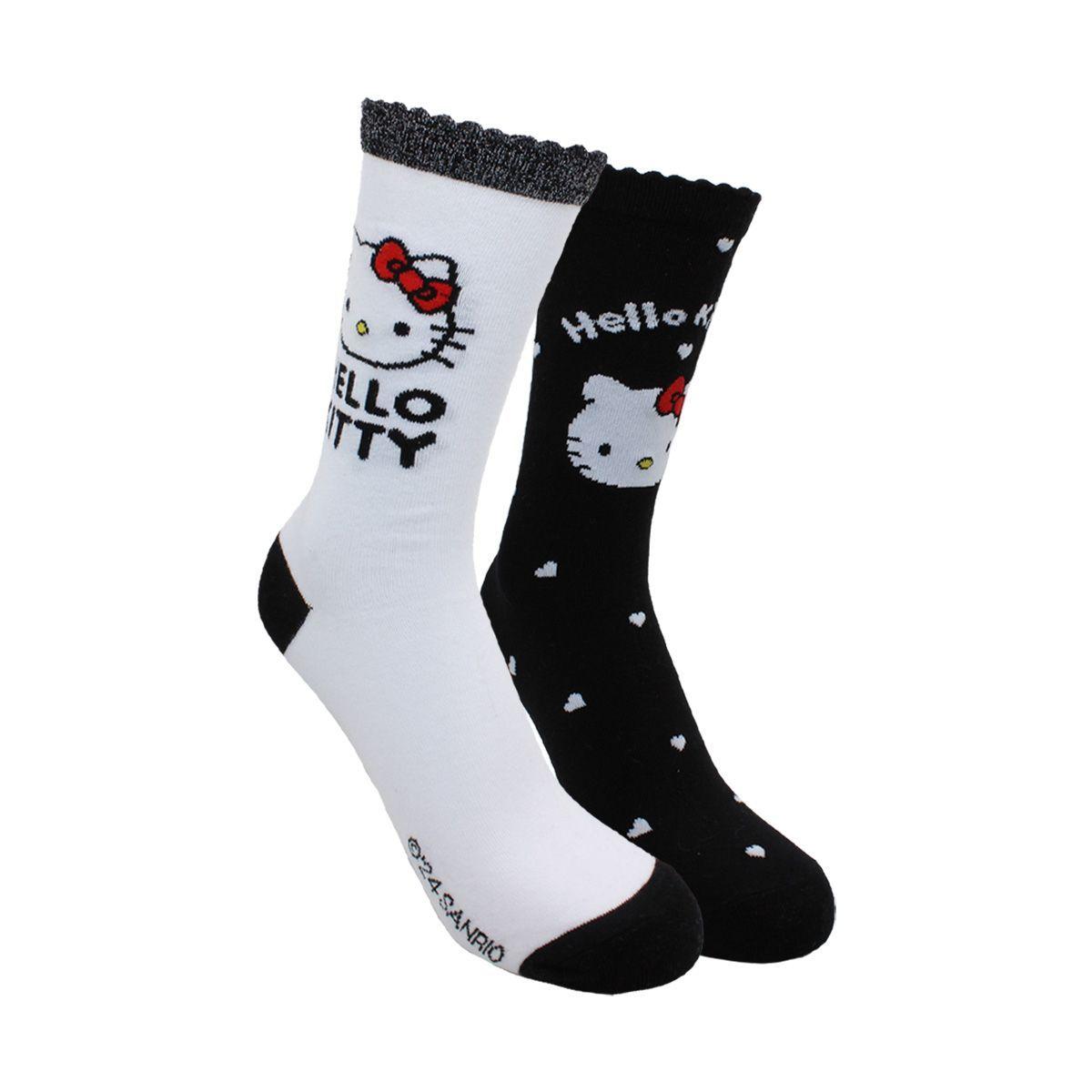 Calcetines Largos Niña Algodón Pack 2 Hello Kitty C2 TOP-0