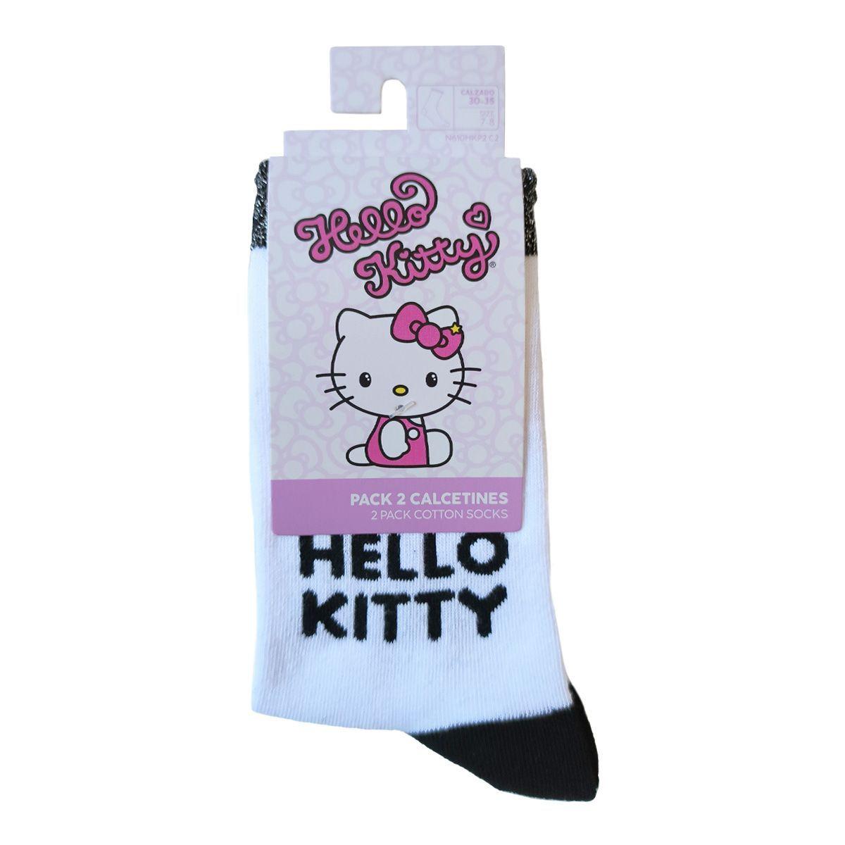 Calcetines Largos Niña Algodón Pack 2 Hello Kitty C2 TOP-1