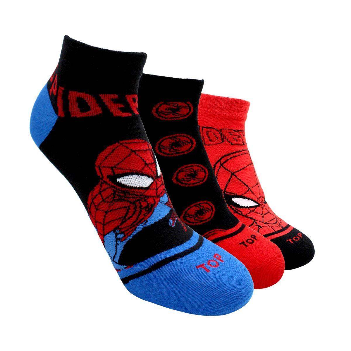 Calcetines Cortos Algodón Niños Pack 3 Spider-man C4 Top-0
