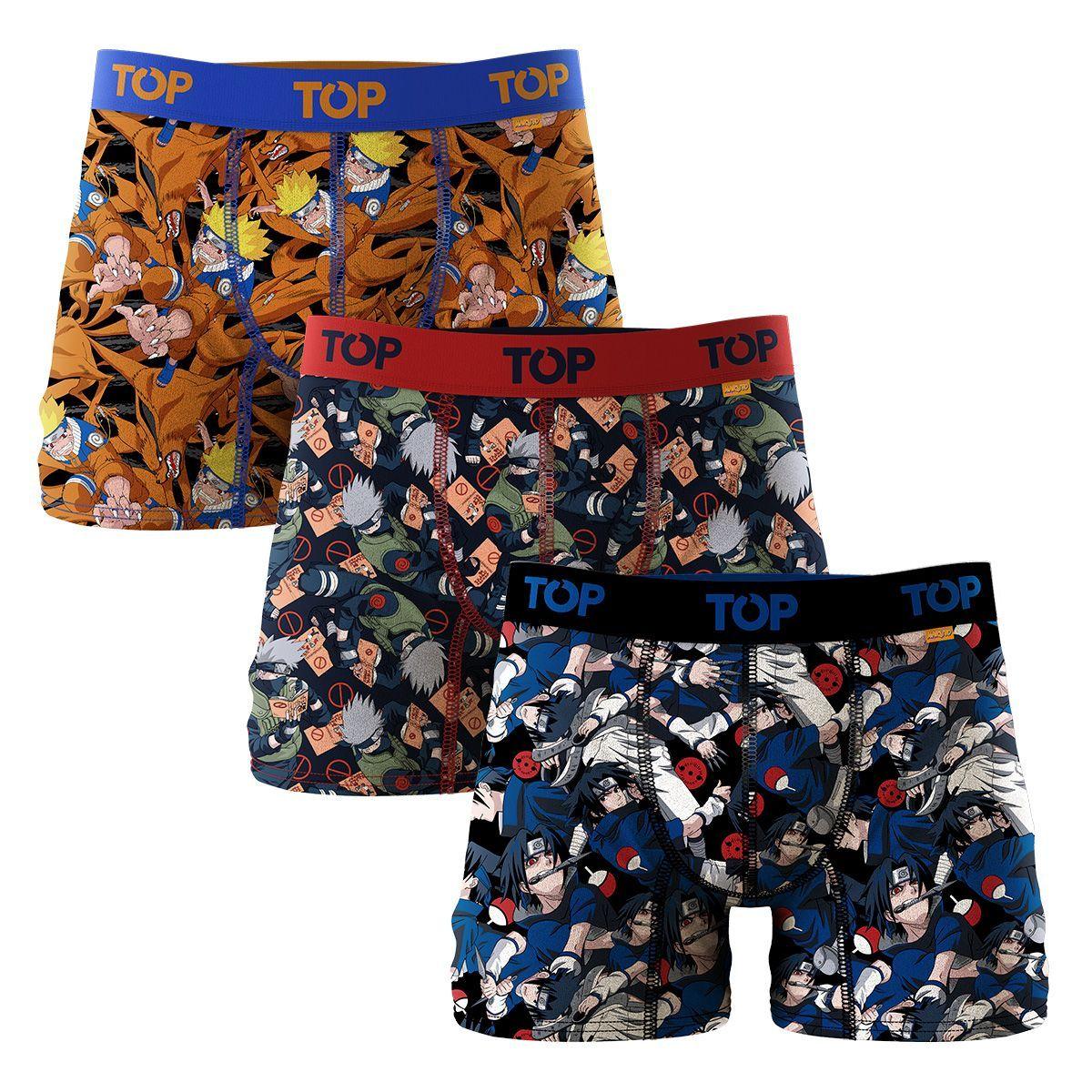 Bóxer Medio Algodón Naruto Pack 3 C1 Top-0