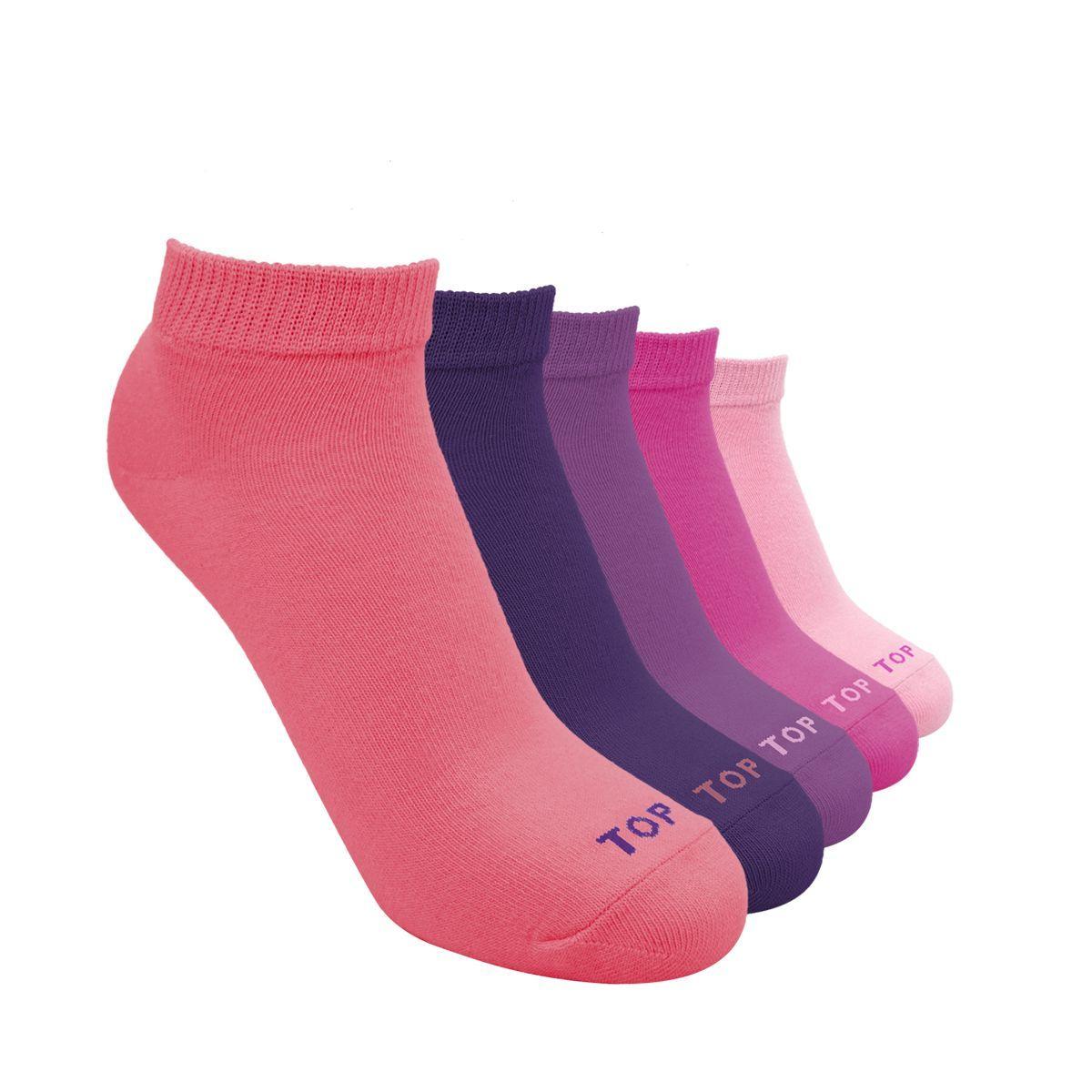 CALCETINES CORTOS ALGODÓN NIÑAS PACK 5 C2 TOP-0