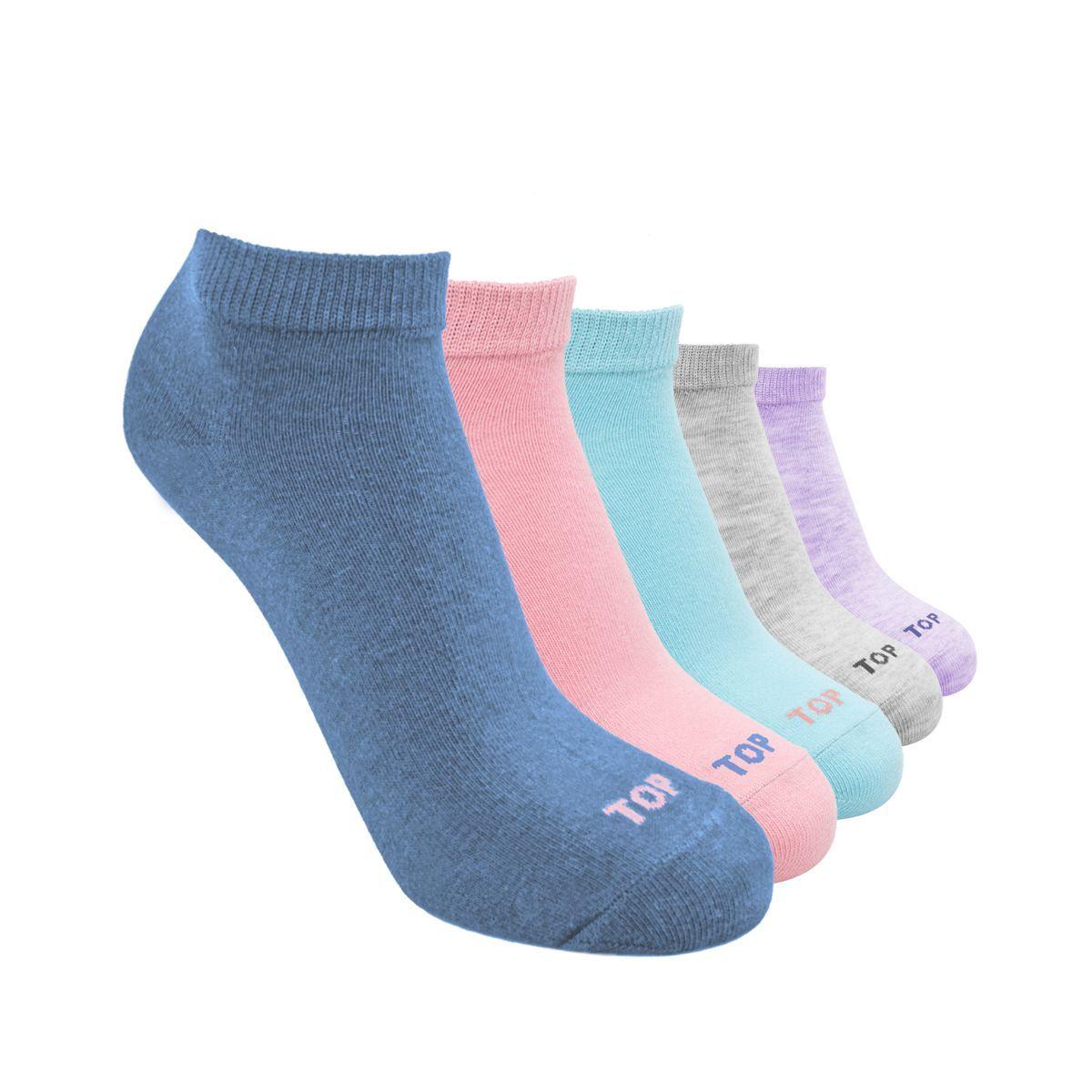 CALCETINES CORTOS ALGODÓN NIÑAS PACK 5 C1 TOP-0
