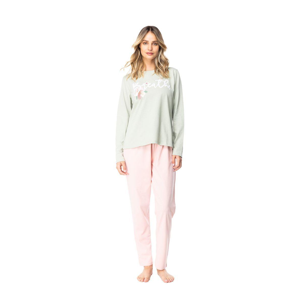 Pijama Largo Algodón Mujer Invierno C2 Top-1