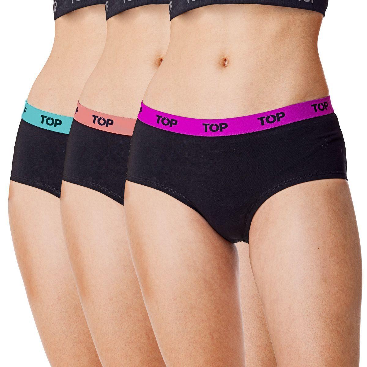 Calzón Pantaletas Algodón Con Elástico Pack 3 C5 Top-0