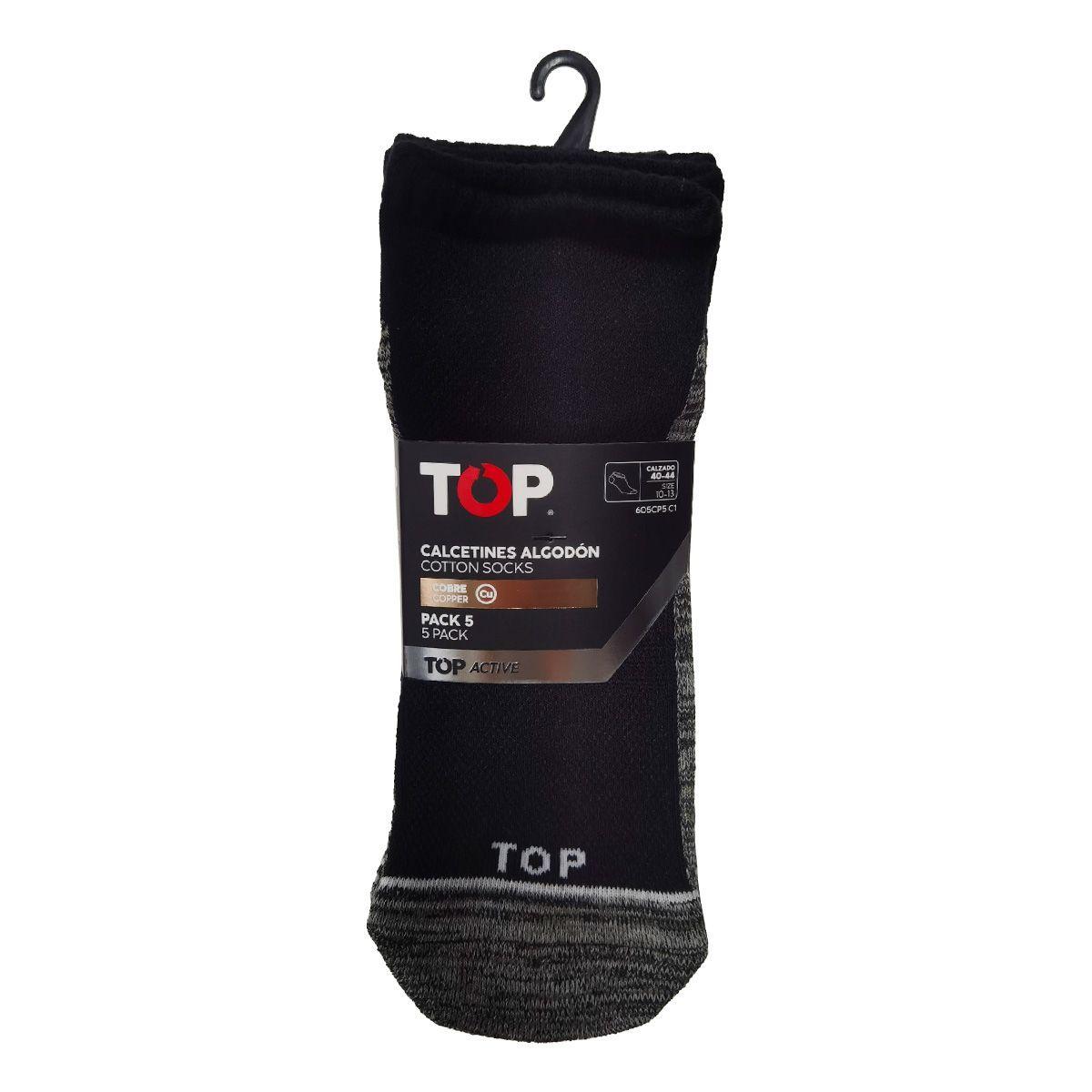 Calcetín Deportivo Tobillero Fibra de Cobre Pack 5 C1-2