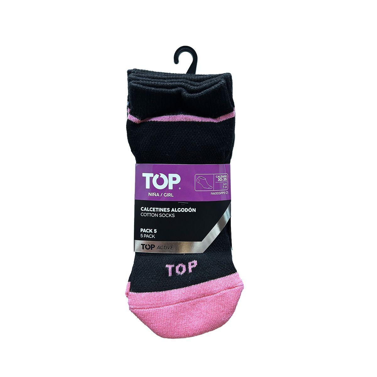CALCETINES NIÑA DEPORTIVOS CORTOS PACK 5 C1 TOP-1