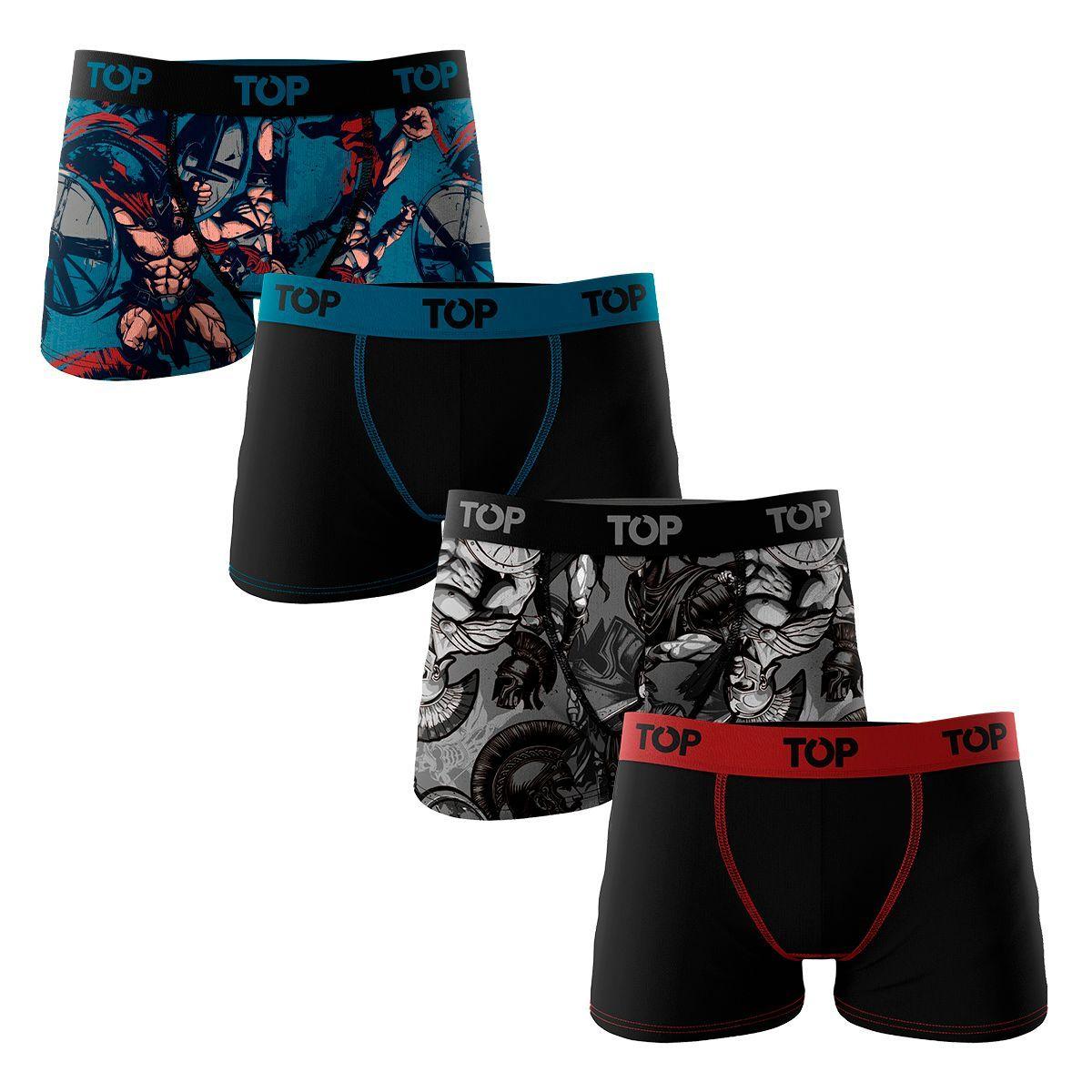 Bóxer Medio Niño Algodón Pack 4  Guerreros - Espartanos C3 TOP-0