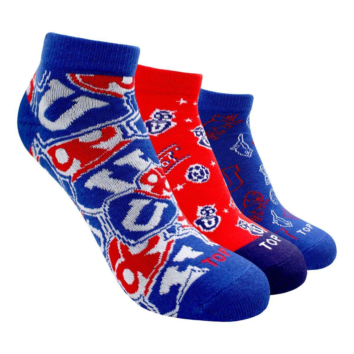 Calcetines Cortos Algodón Niños Universidad de Chile Pack 3 C1 Top-0