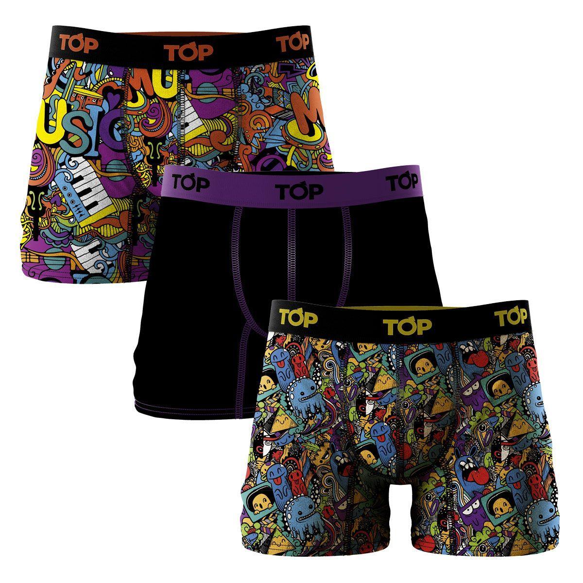 Bóxer Medio Algodón Play-list Pack 3 C3 Top-0