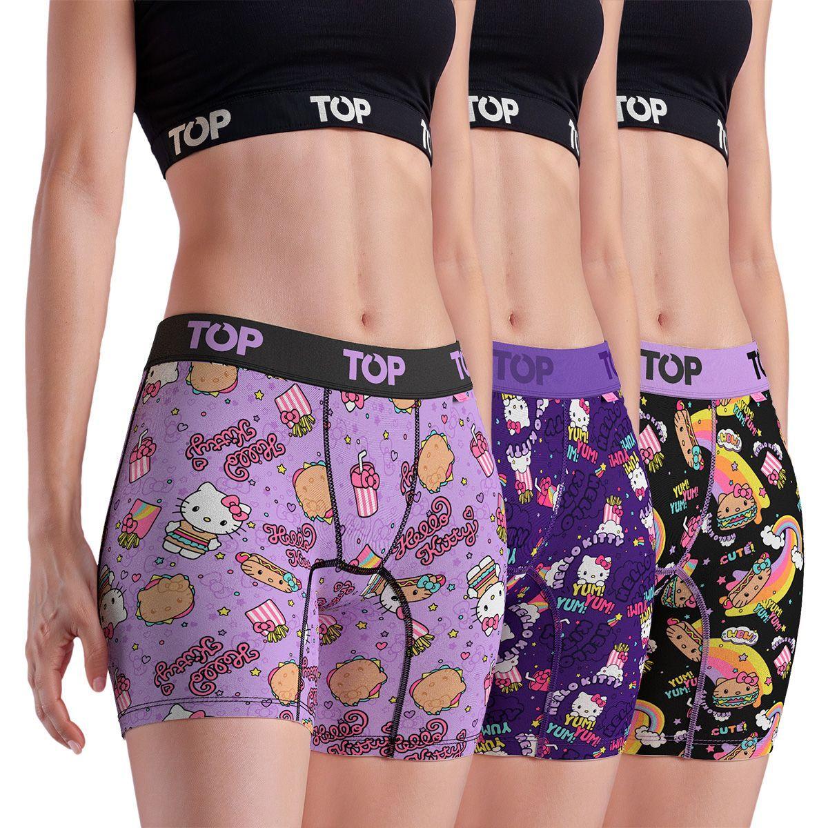 Bóxer Medio MUJER Algodón Pack 3 Hello Kitty C2 TOP-0
