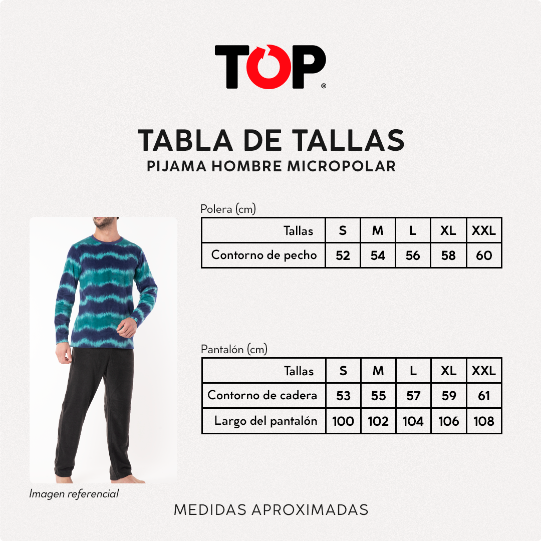 Pijama Largo Hombre Micropolar Invierno C4 Top-3