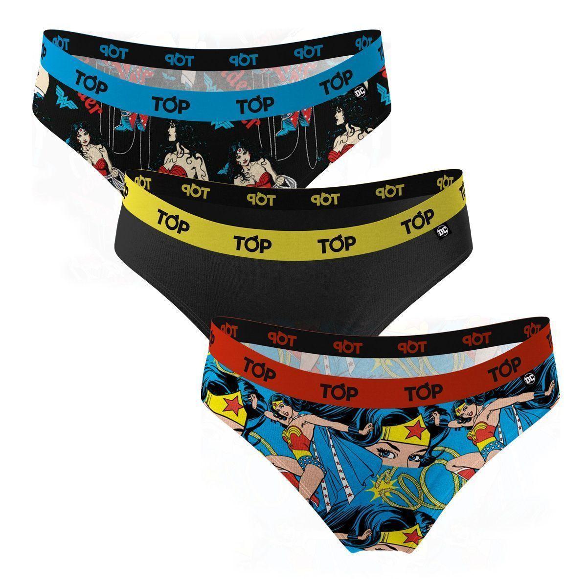 Calzón Bikini Algodón Pack 3 Wonder Woman C1 Top-3