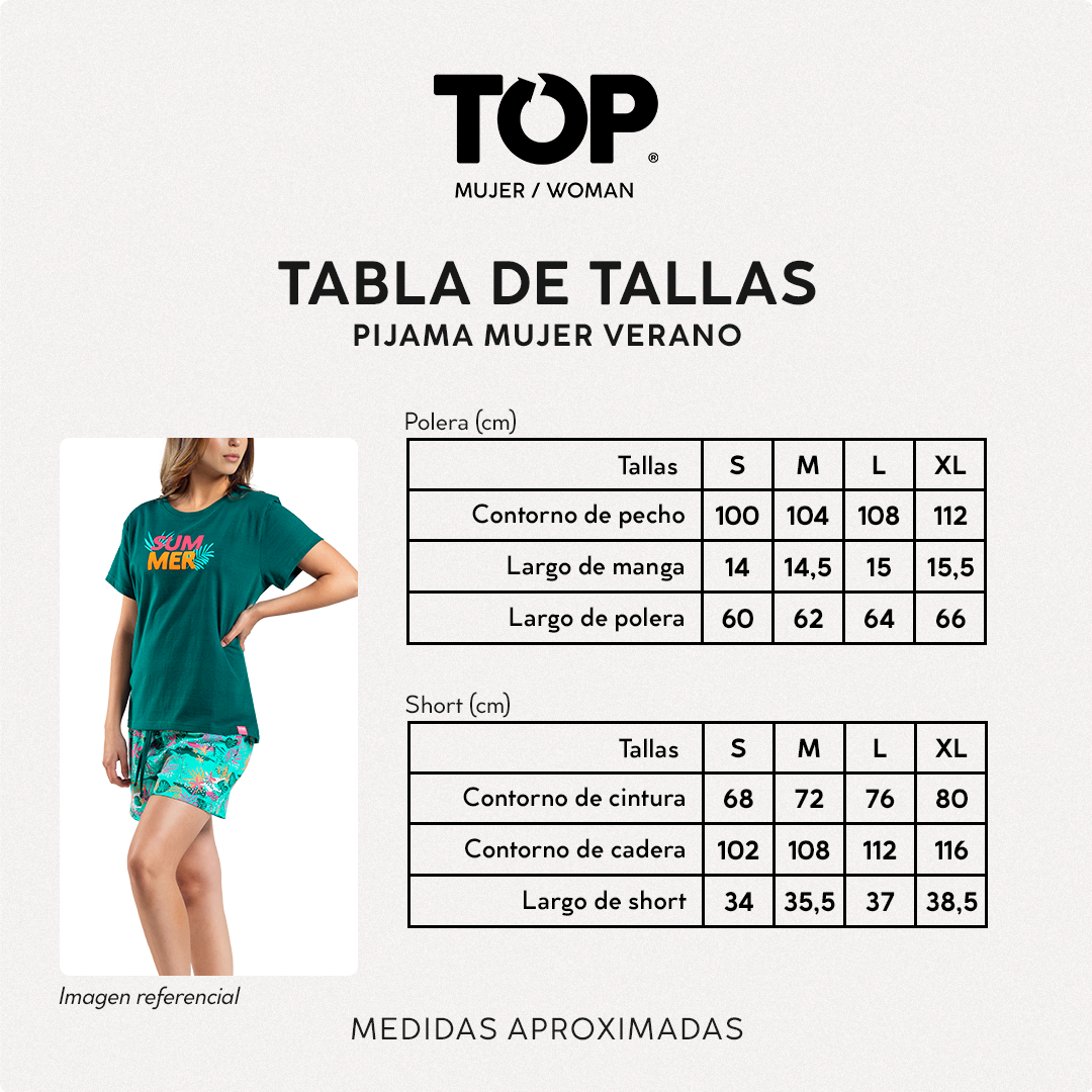 Pijama Algodón Mujer Verano C3 Top-3