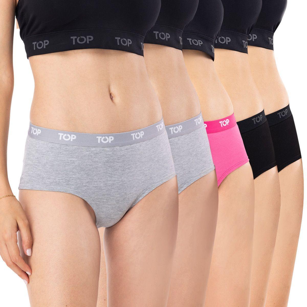 Calzón Pantaletas Algodón Con Elástico Pack 5 C1 Top-0