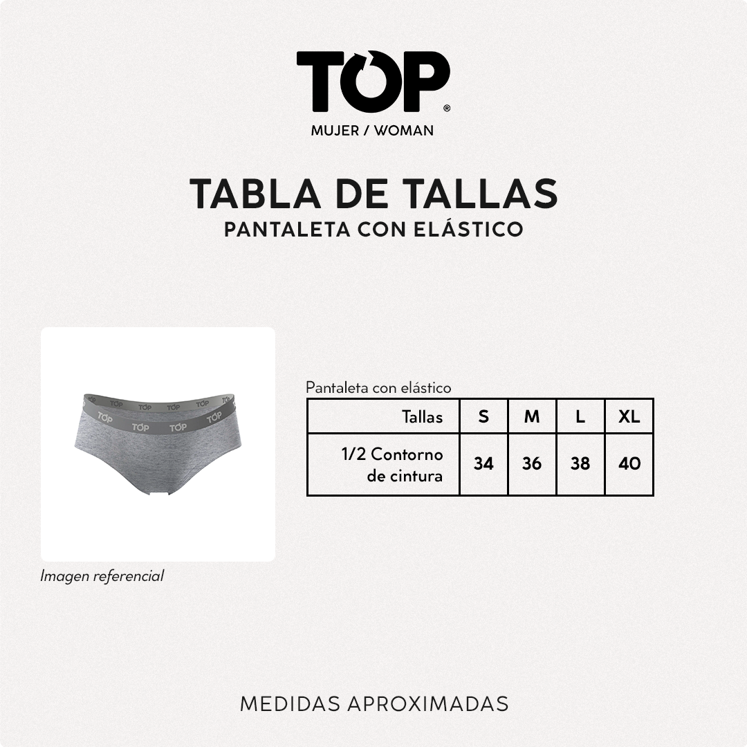 Calzón Pantaletas Algodón Con Elástico Pack 5 C1 Top-4