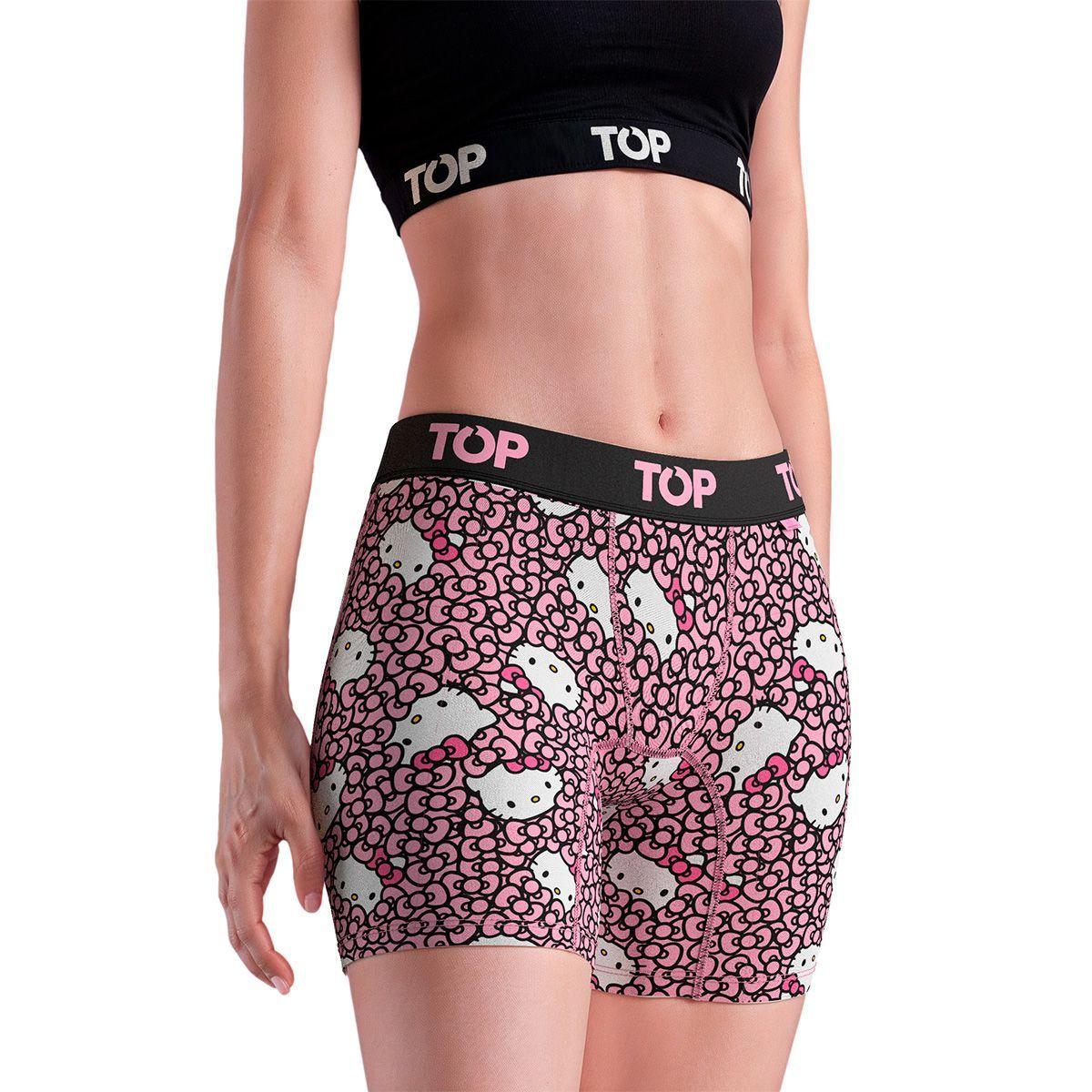 Bóxer Medio MUJER Algodón Pack 3 Hello Kitty C3 TOP-1