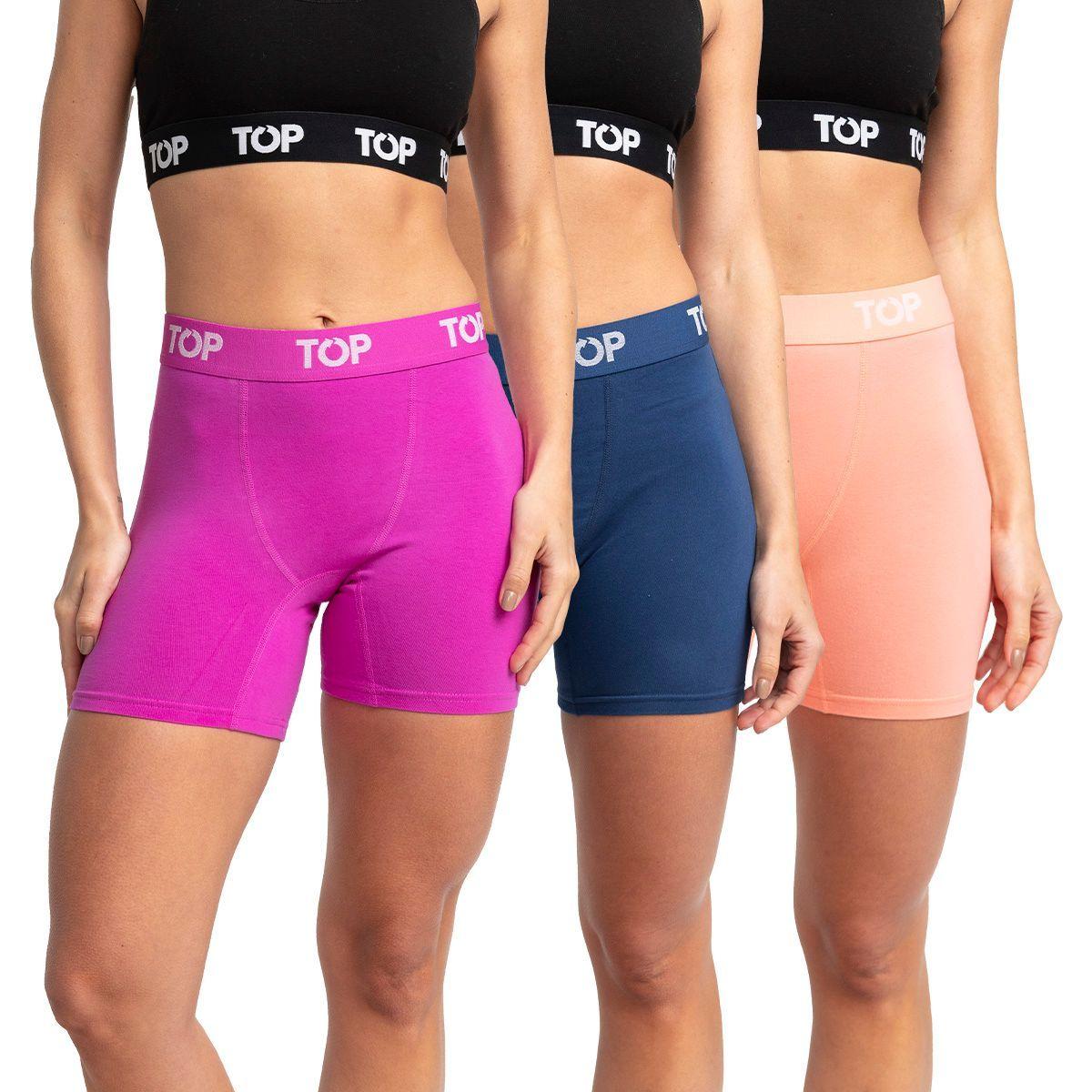 Bóxer Mujer Medio Algodón Pack 3 C4 Top-0