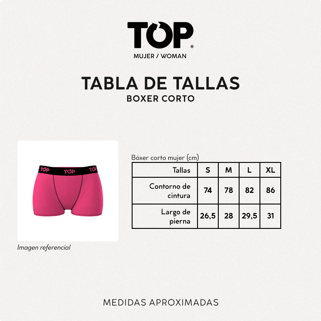 Bóxer Corto MUJER Algodón Pack 3 Neón C1 Top-6