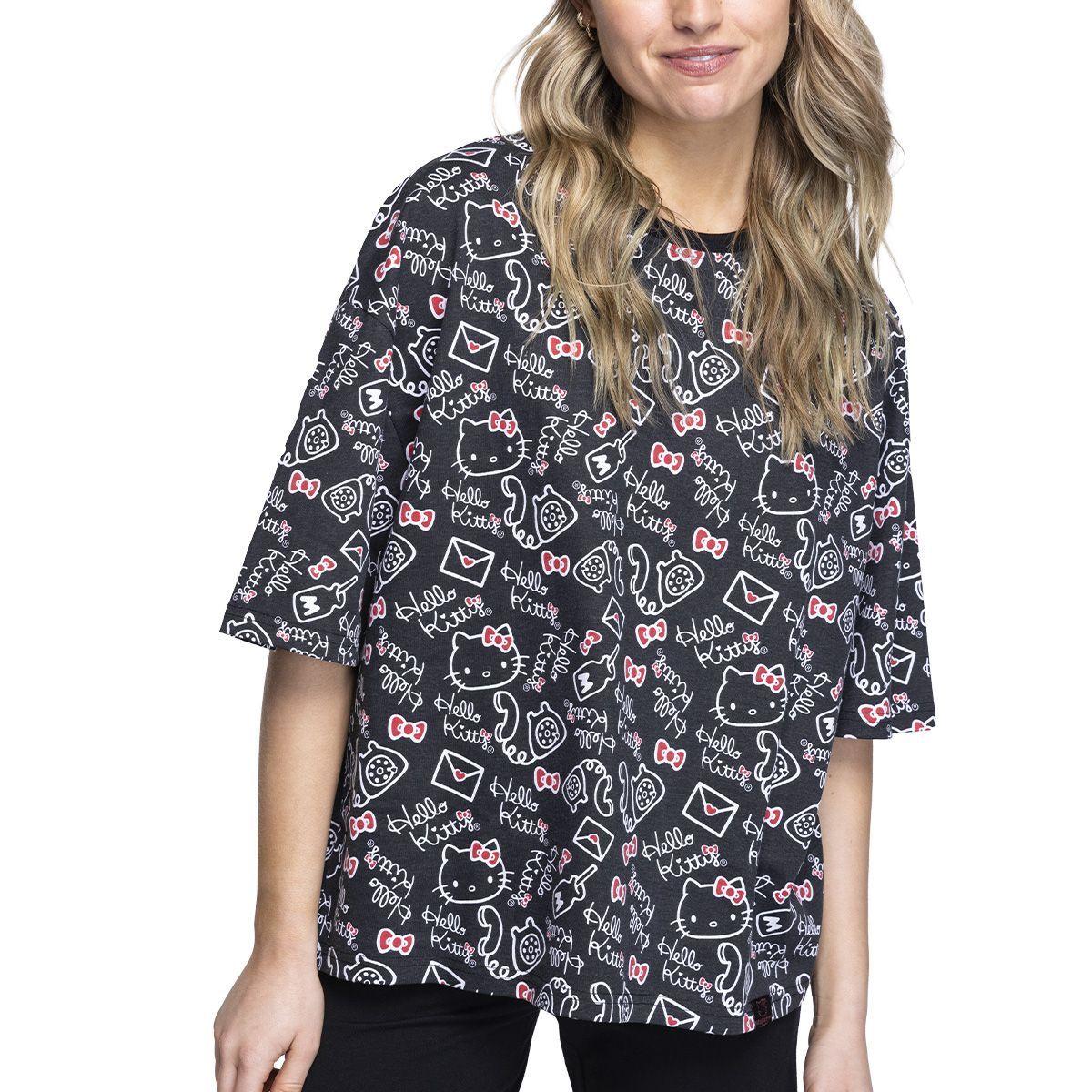 PIJAMA VERANO MUJER ALGODÓN HELLO KITTY C3 TOP-2