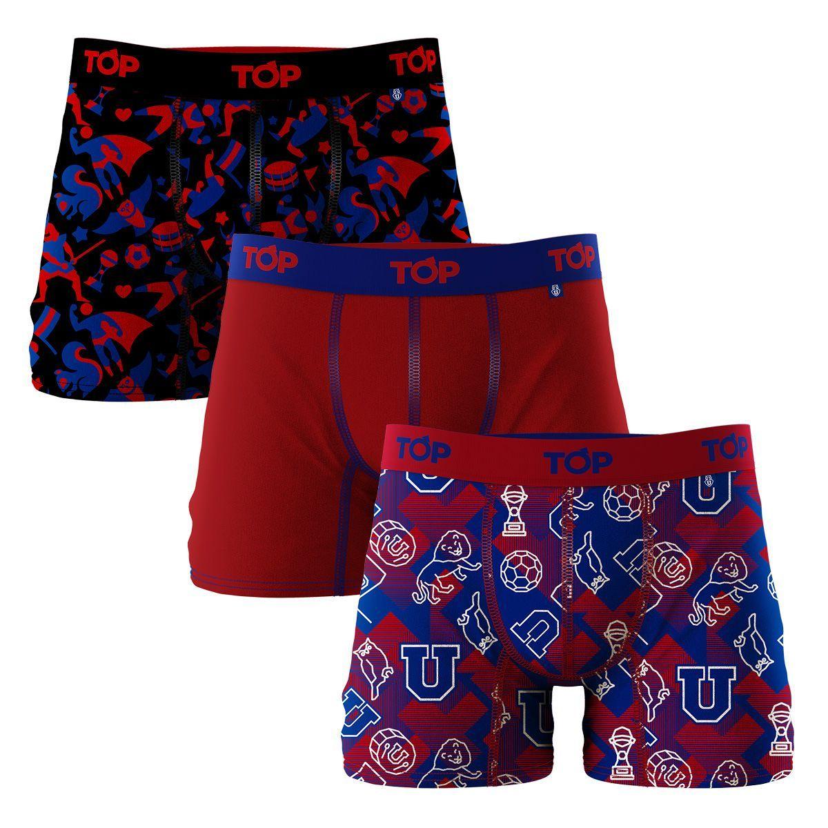 Bóxer Medio Algodón Universidad de Chile Pack 3 C3 Top-0