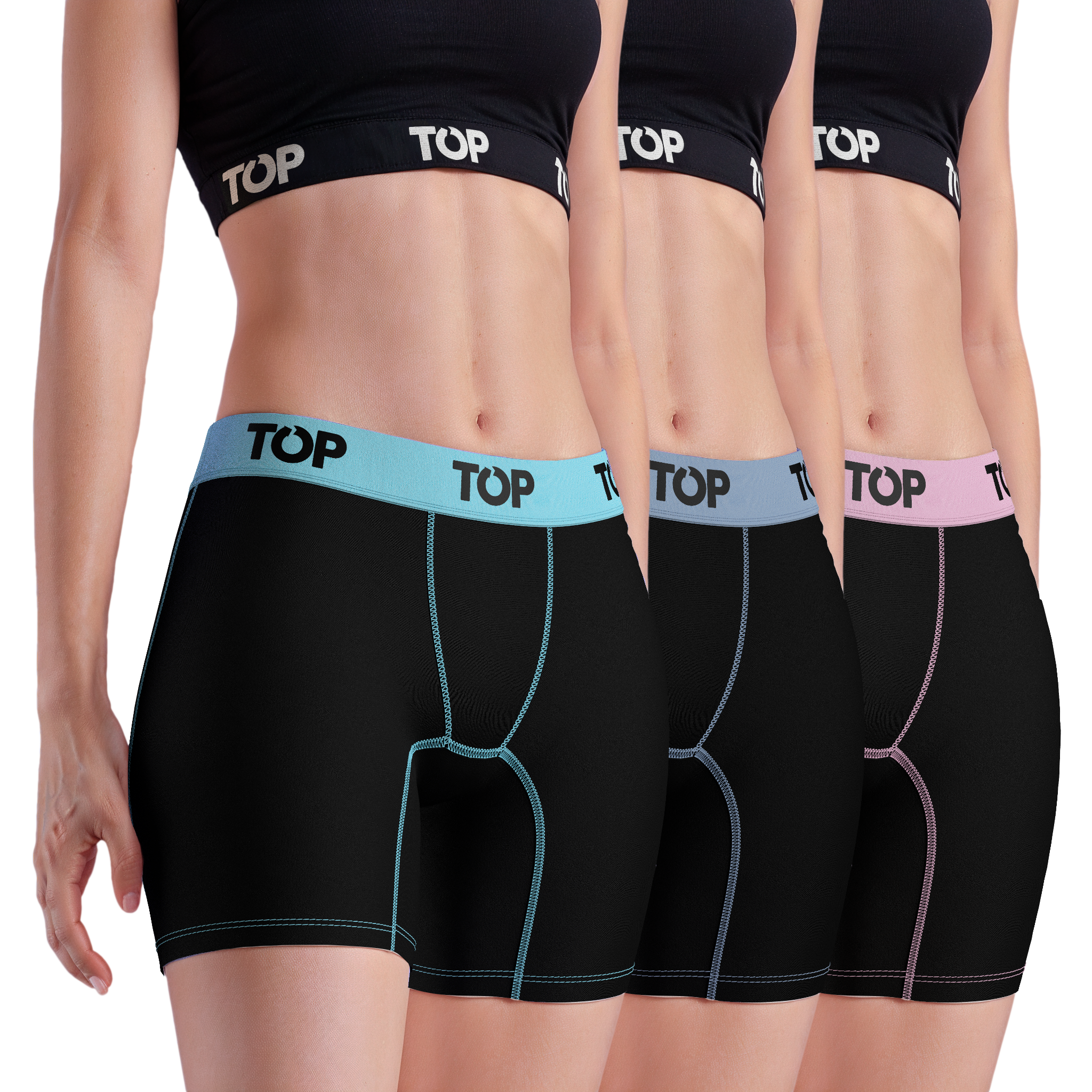 Bóxer Mujer Medio Algodón Pack 3 C8 TOP-0