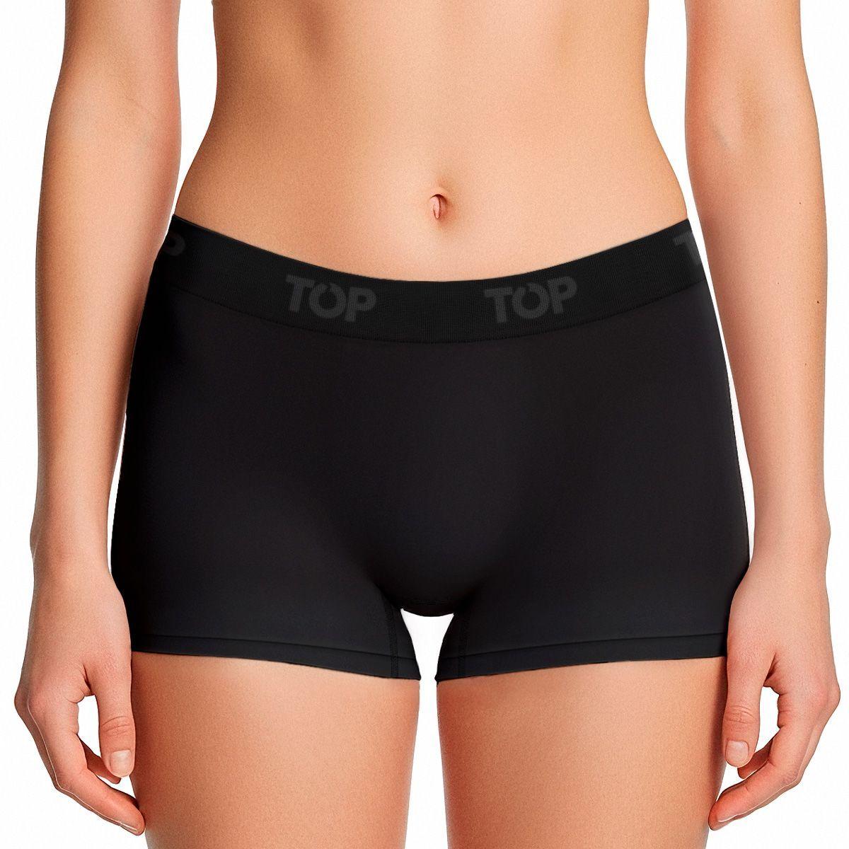 BÓXER CORTO MUJER MICROFIBRA SIN COSTURAS PACK 3 C4 TOP-1