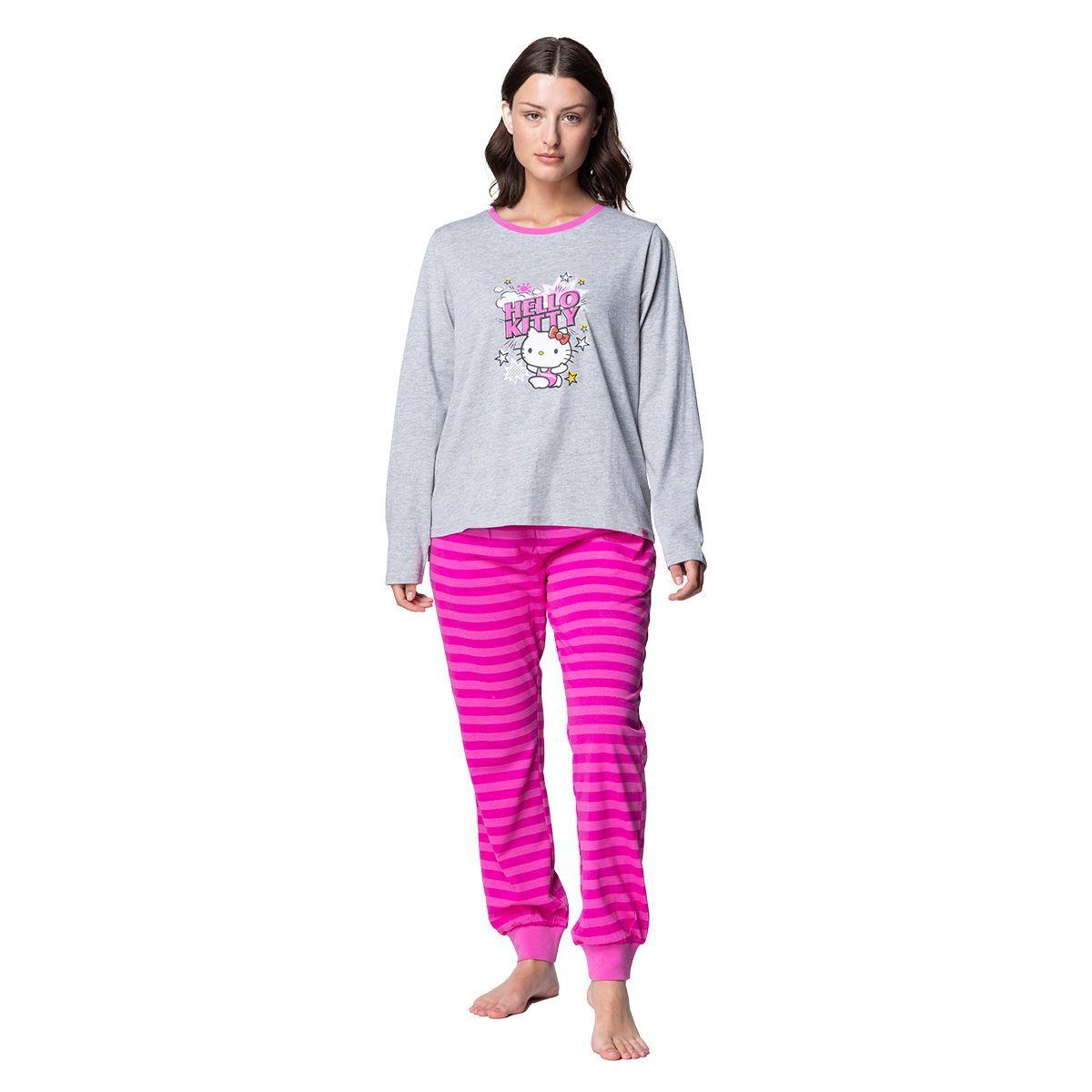 Pijama Largo Mujer Algodón Invierno Hello Kitty C3 TOP-0
